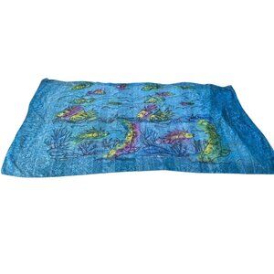 Colorful Beach Sarong Ocean Scene with Fish Pool Coverup